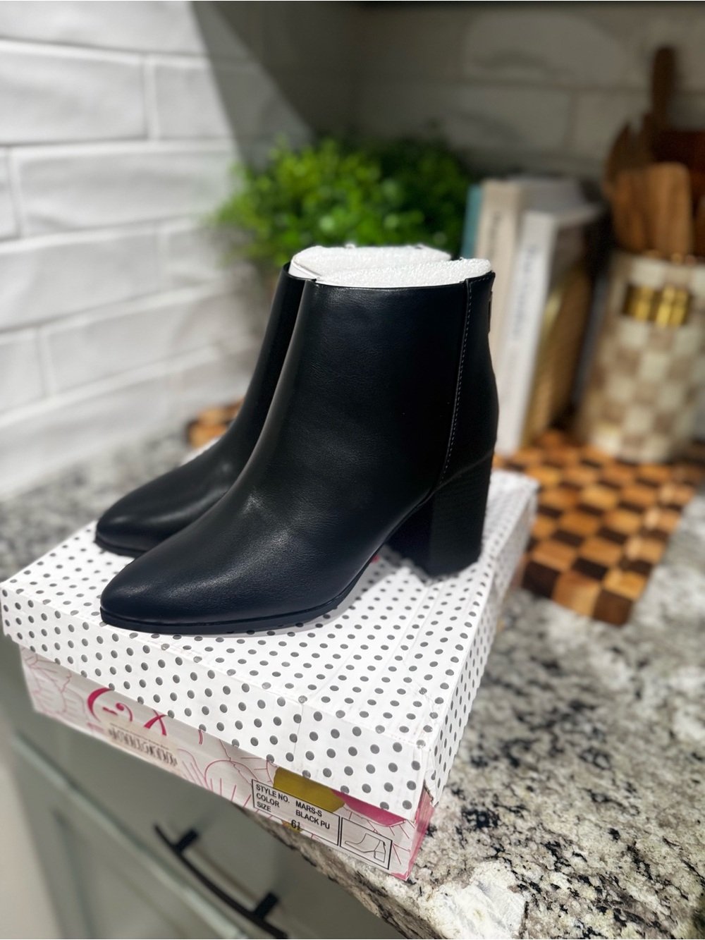 Classic Black Leather Ankle Boots - Sleek Block Heel